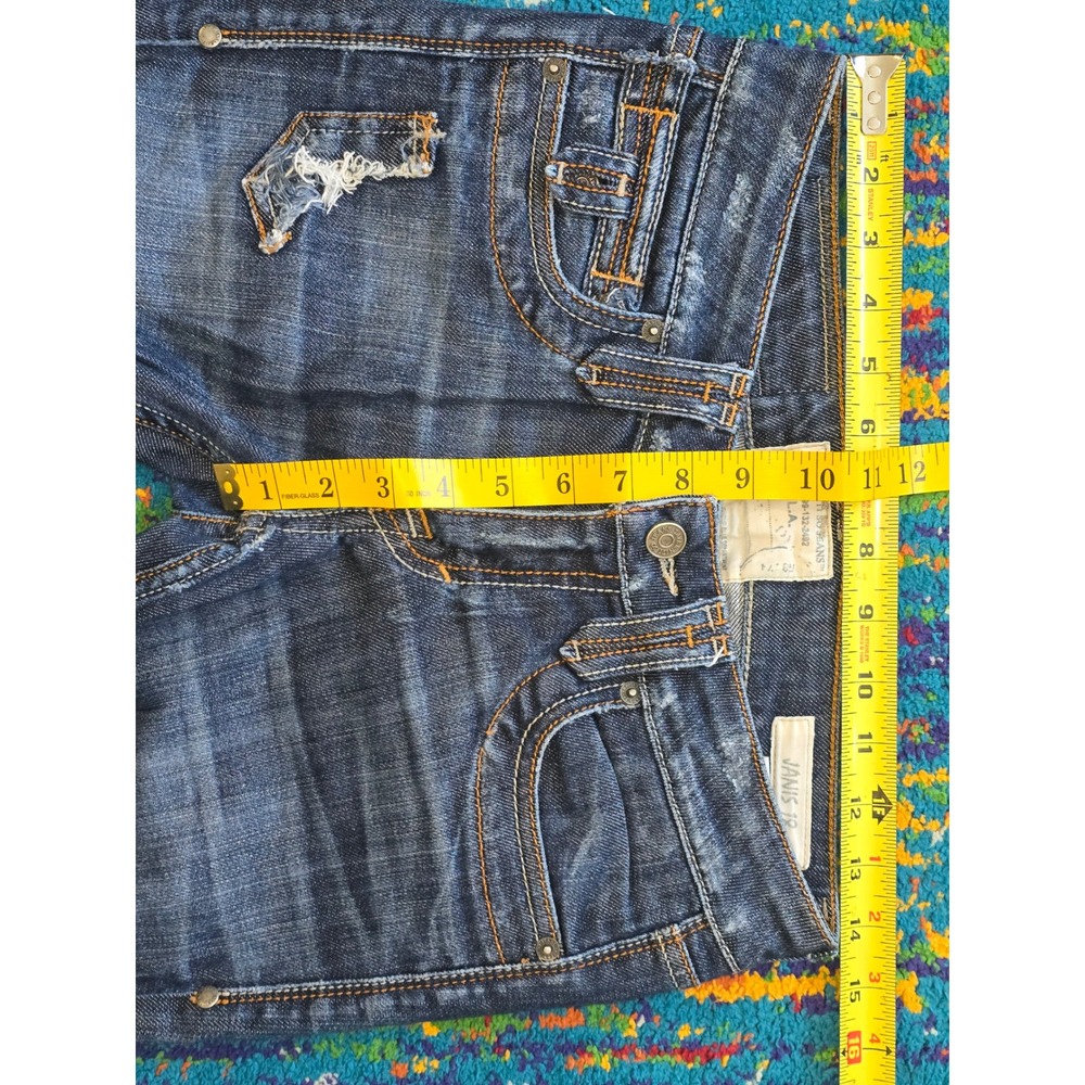 Y2k Taverniti So Jeans Janis 18 Bootcut Dark Wash Distressed Denim Womens 26 - Picture 5 of 9